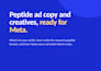 write compliant peptide ad copy and design meta ad creatives